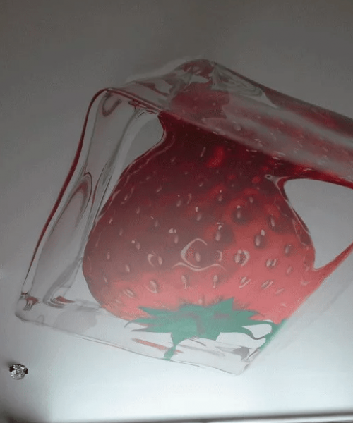 Фотопечать на матовом потолке в кухне продуктовая тема